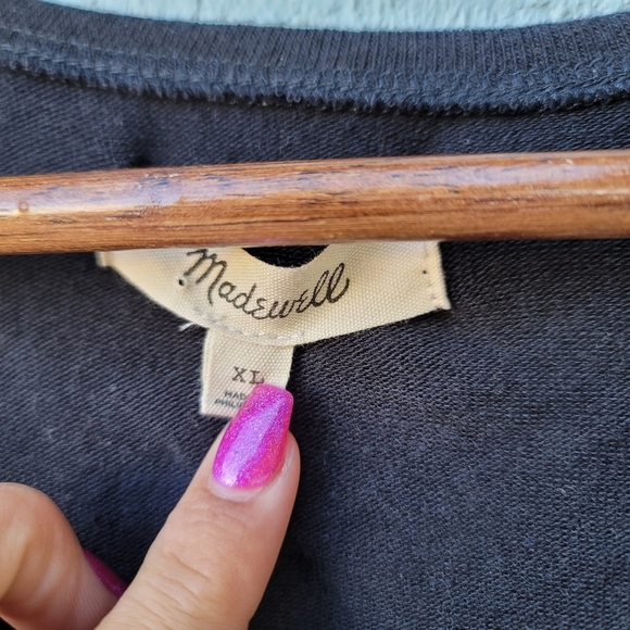 NWT Madewell Cotton Wrap Style Thong Long Sleeve Bodysuit size XL Black - Picture 8 of 14